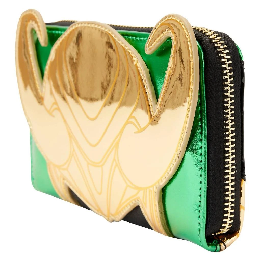 Loungefly Women's Marvel Shine Loki Zip Around Wallet In Green 2