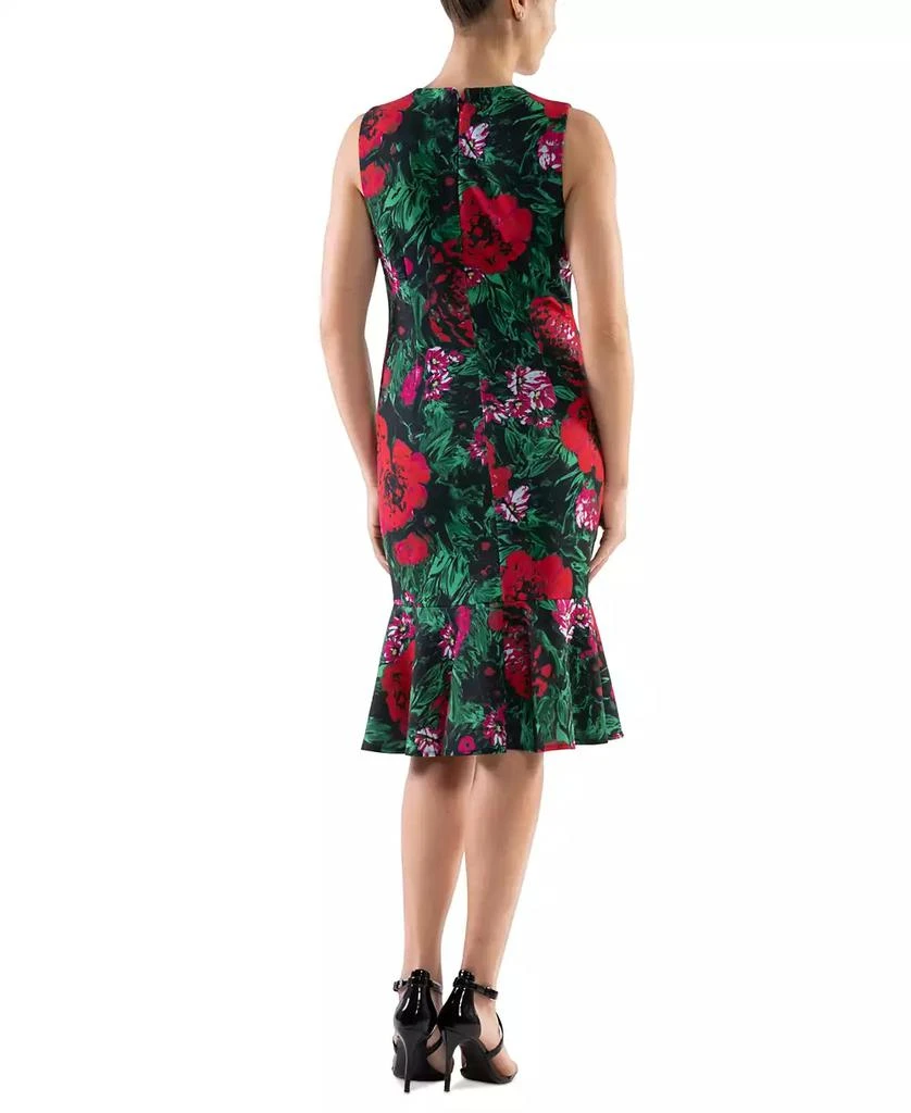 Donna Ricco Women's Floral-Print Flounce-Hem Sheath Dress 3