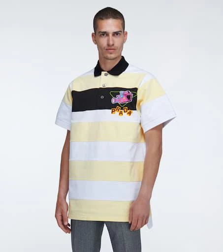 Prada Camera printed striped polo shirt 3