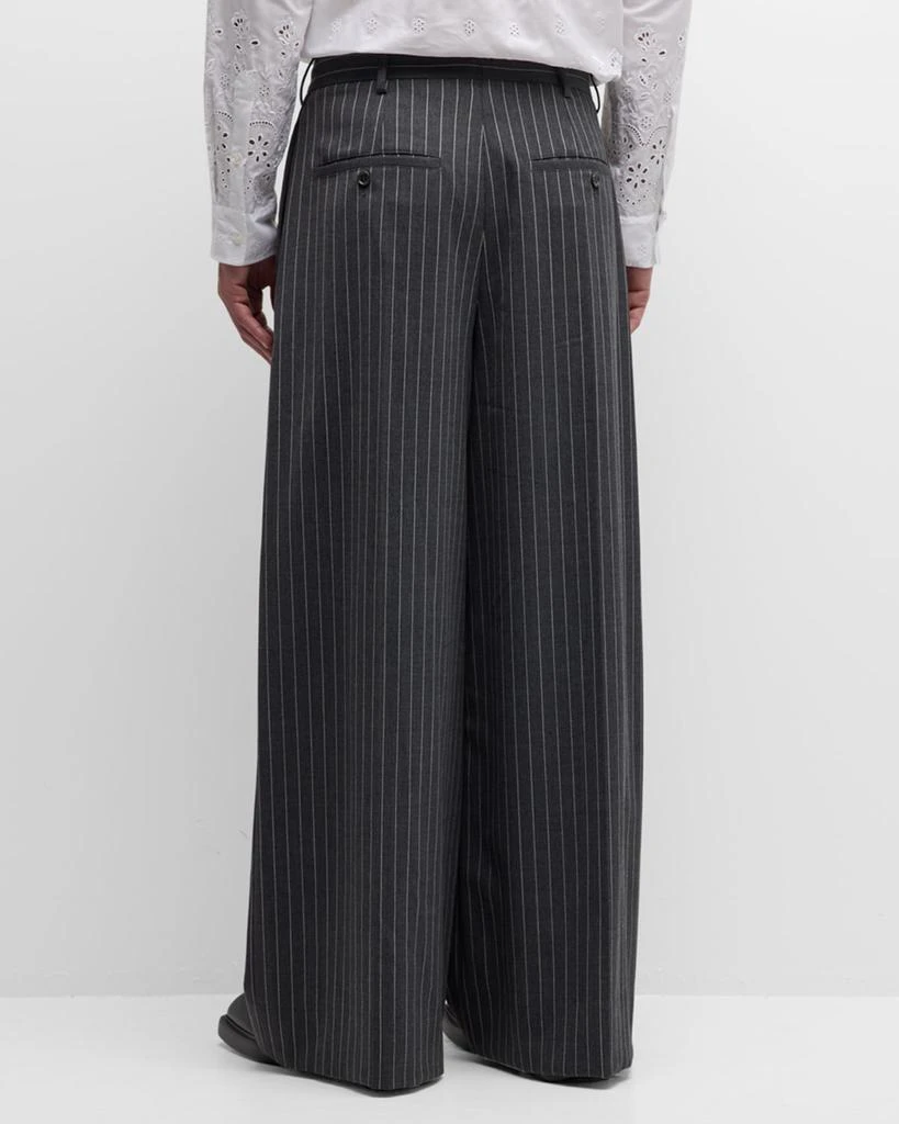 Simone Rocha Men's Wide-Leg Pinstripe Trousers 3