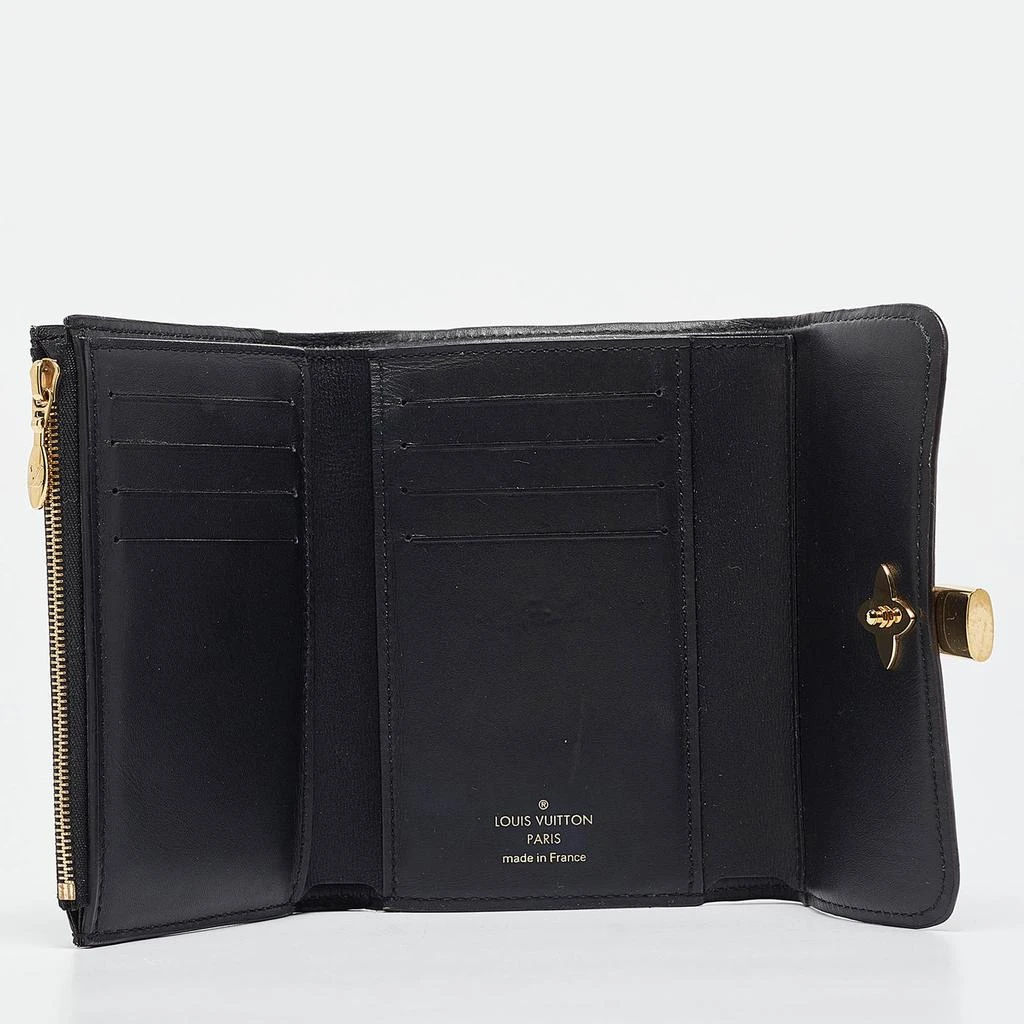 Louis Vuitton Louis Vuitton Black Monogram Canvas and Leather Flower Lock Wallet 2