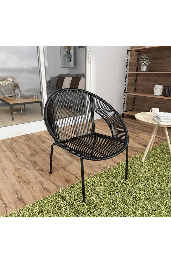 UMA Black Plastic Rattan Outdoor Chair 8