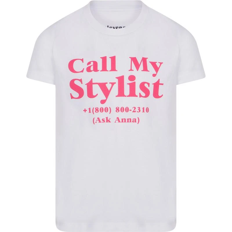 Eleven Paris Call my stylist t shirt in white 1