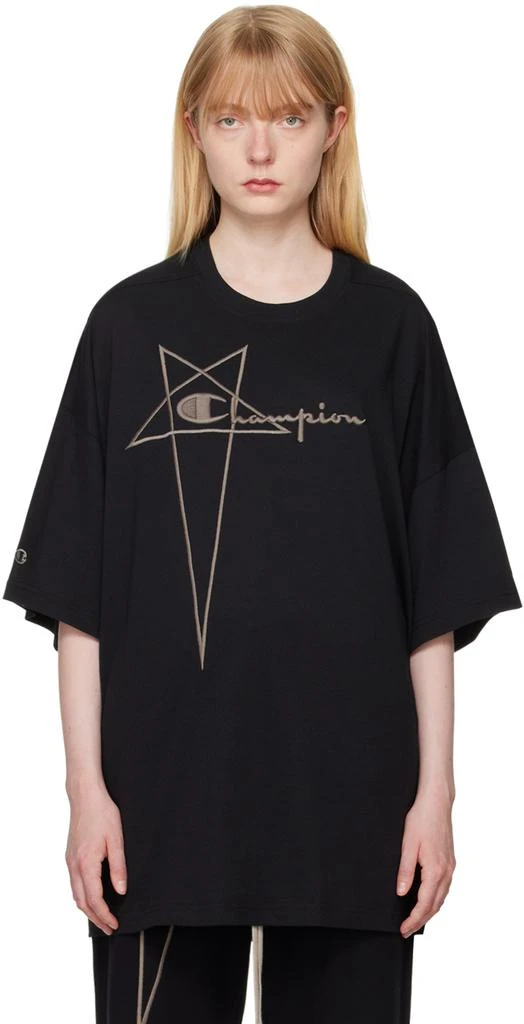 Rick Owens Black Champion Edition Tommy T-Shirt - T-Shirts  