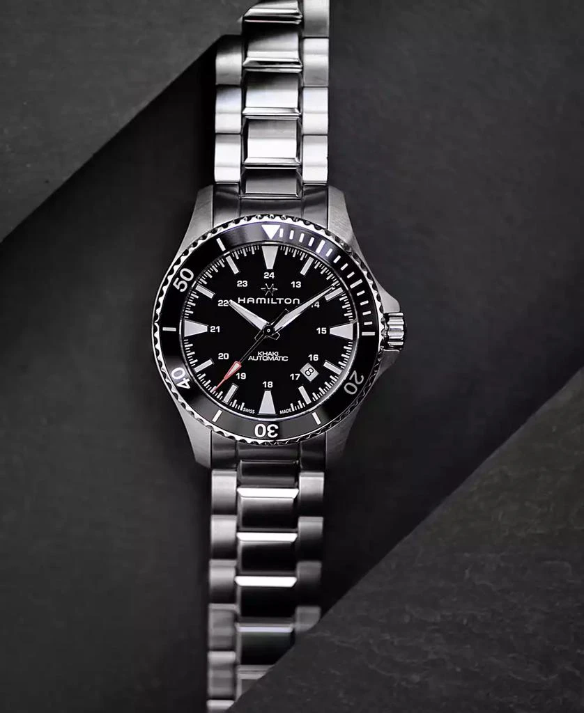 Hamilton Men's Swiss Automatic Khaki Navy Stainless Steel Bracelet Watch 40mm 3