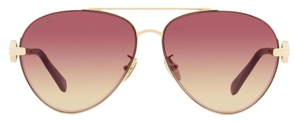 Omega Omega Women's Pilot Sunglasses OM0031H 28U Gold/Bordeaux 61mm 2