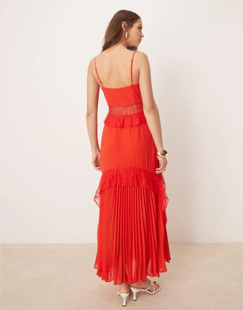 Shop Forever New sheer ruffle lace maxi dress In red on Sale at BeyondStyle   Get 65% Off Forever New sheer ruffle lace maxi dress In red with  Limited-Time Flash Deals, Exclusive