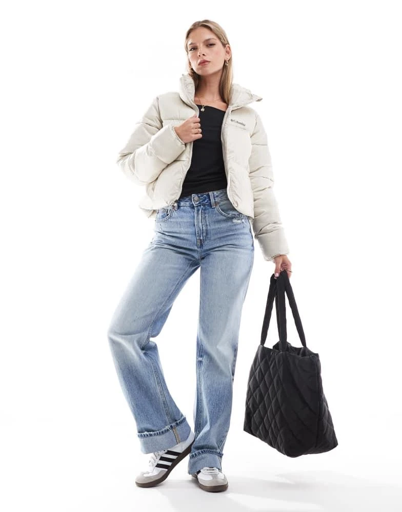 Columbia Columbia Puffect II cropped puffer jacket in dark stone 3