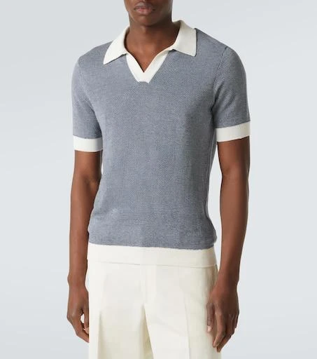 Thom Sweeney Cotton and linen polo shirt 3