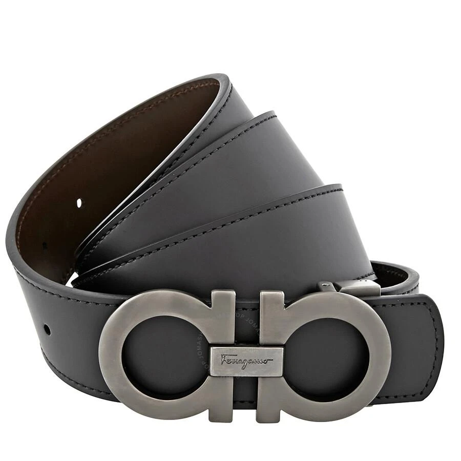 Ferragamo Reversible Leather Belt with Gunmetal Buckle 1