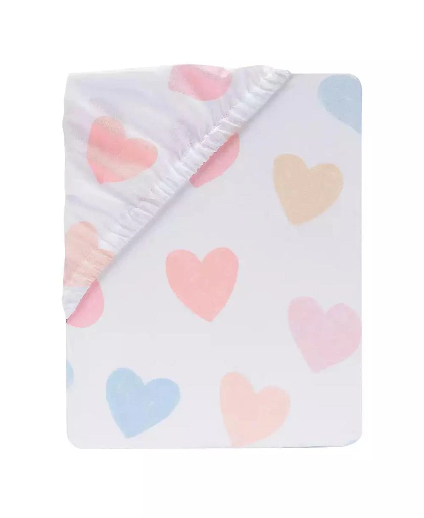 Bedtime Originals Rainbow Hearts White/Peach/Purple Baby Fitted Crib Sheet 2