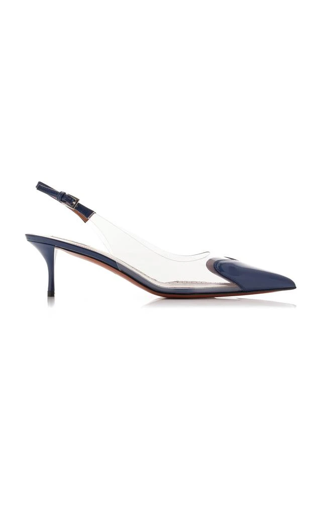 Alaïa ALAÏA - Le Coeur PVC; Leather Slingback Pumps - Blue - IT 37 - Moda Operandi 1