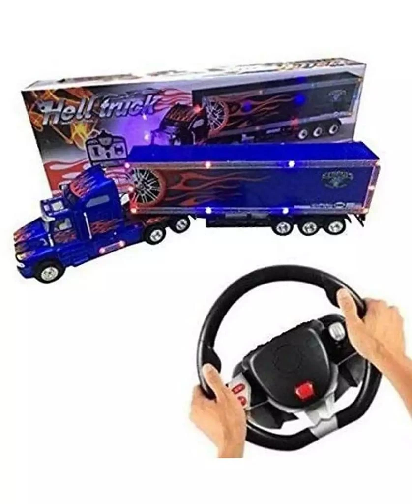 Mag-Genius Extra Large RC Tractor Trailer with Steering Wheel Remote Toy 1