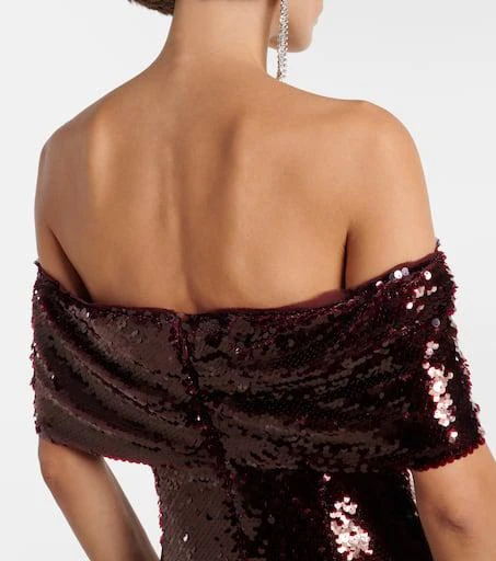 Self Portrait Sequined off-shoulder midi dress 6