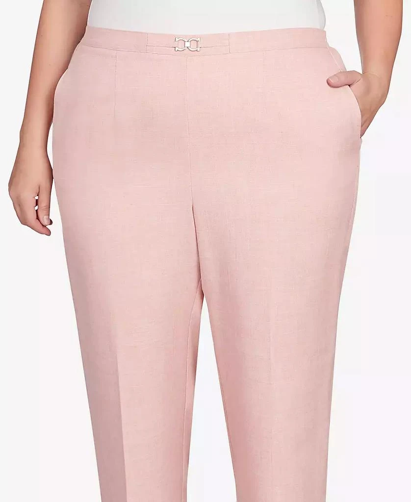 Alfred Dunner Plus Size English Garden Buckled Flat Front Waist Average Length Pants 5