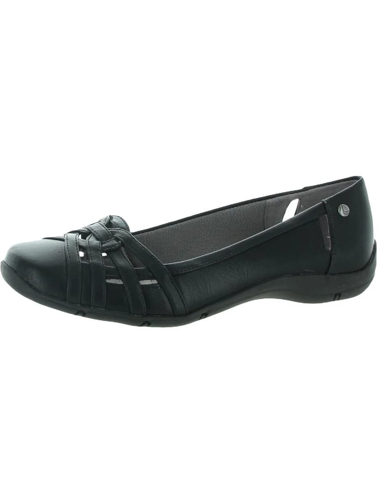 LifeStride Diverse  Womens Faux Leather Square Toe Flats 5