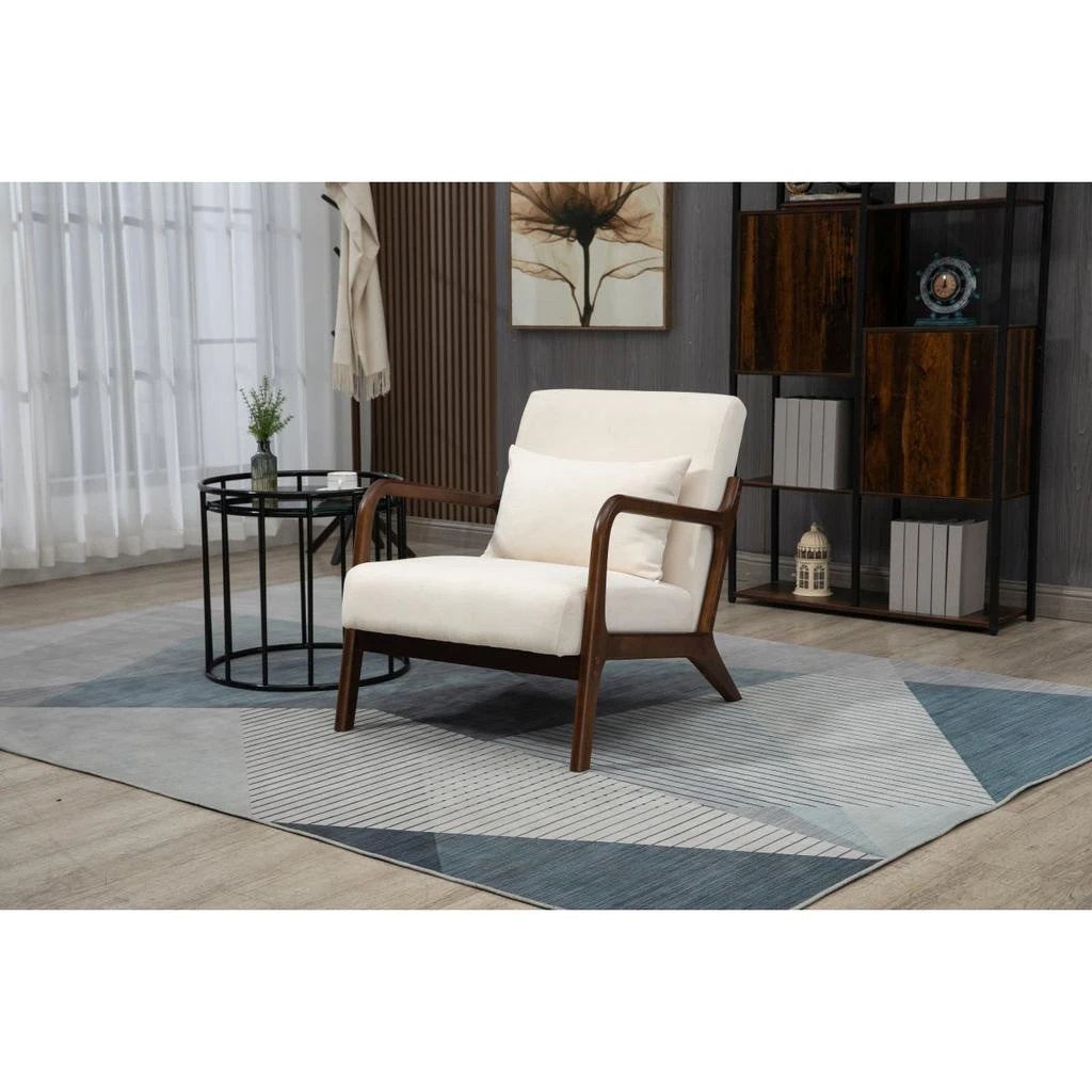Streamdale Furniture Streamdale Mid Century Modern Accent Chair with Wood Frame 
Waist Cushion