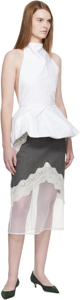 Magda Butrym White Halter Peplum Blouse 4