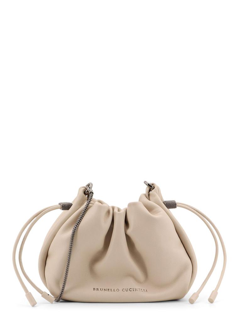 Brunello Cucinelli Drawstring Leather Shoulder Bag - Bags