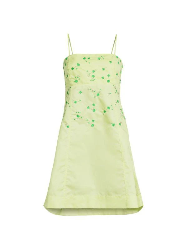 Ganni Embroidered A-line Mini Dress 3