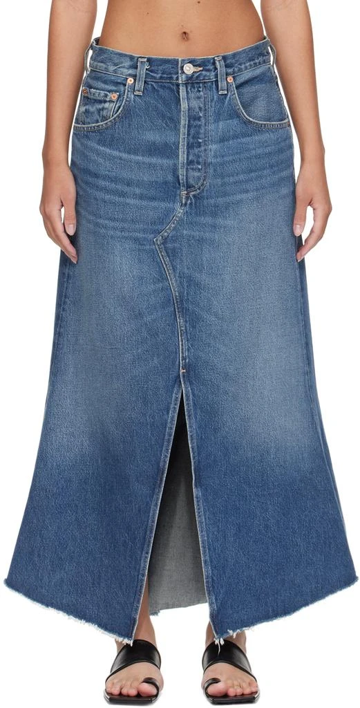 Citizens of Humanity Navy Mina Denim Midi Skirt 1