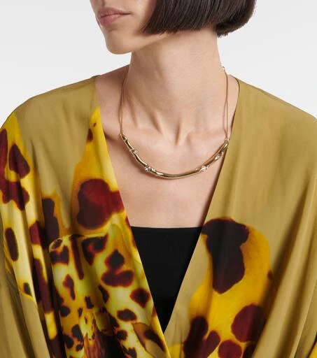 Dries Van Noten Printed draped satin blouse 4