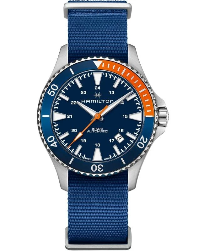 Hamilton Hamilton Khaki Navy Scuba Auto Blue Dial Fabric Strap Men's Watch H82365941 1