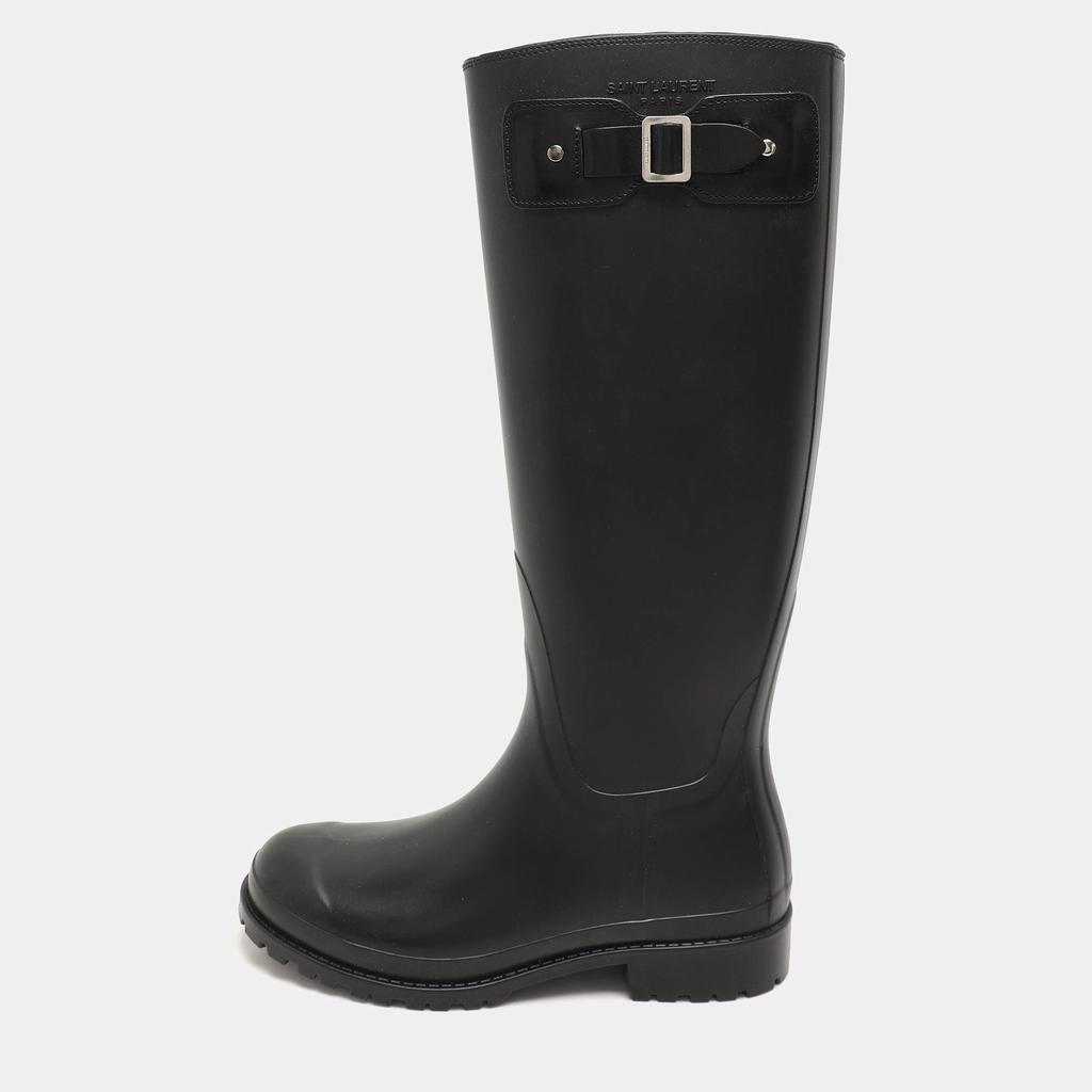 Yves Saint Laurent Saint Laurent Black Rubber Wellington Rain Boots Size 36