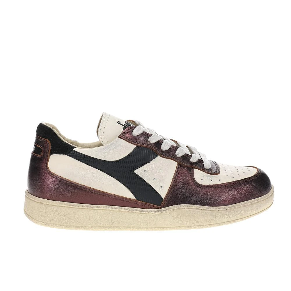 Diadora Mi Basket Low Metallic Dirty Lace Up Sneakers