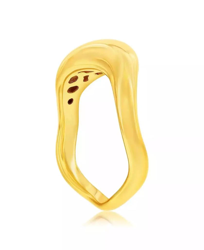 Simona Sterling Silver, Gold Plated High-Polished Puffed Wavy Ring 2