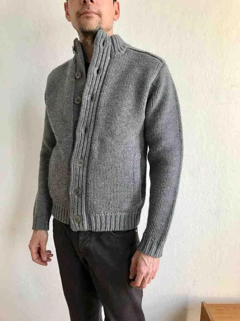cos Grey very warm wool Cardigan Jacket with 2 pockets 5
