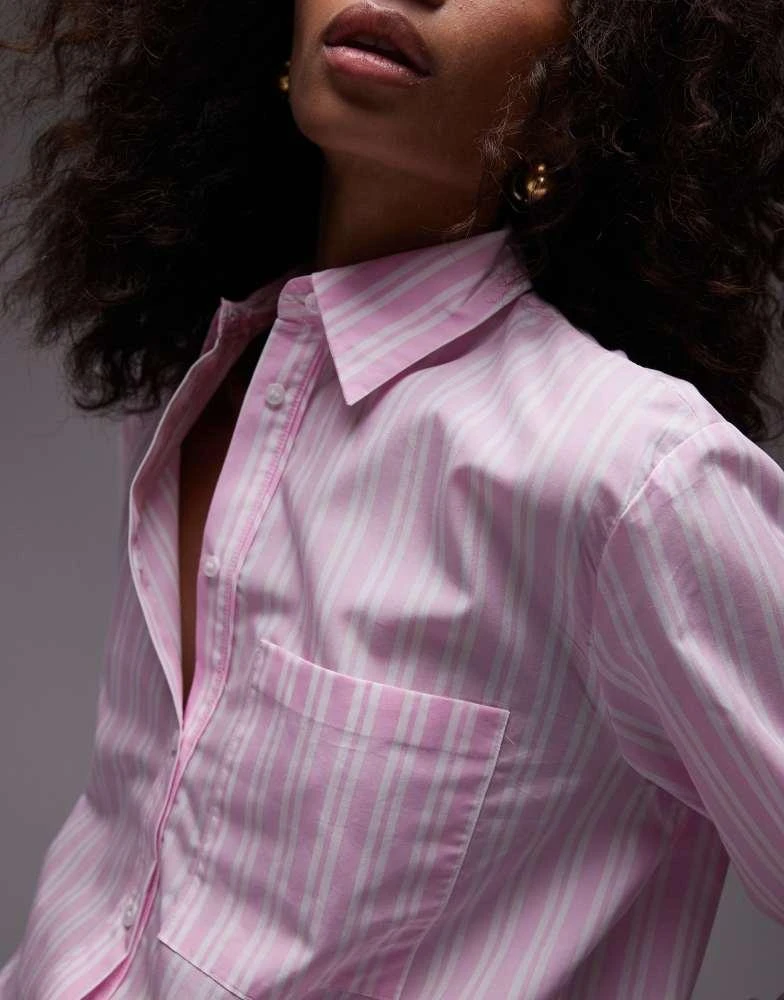 Mango Mango oversized stripe shirt in light pink - Shirts - BeyondStyle