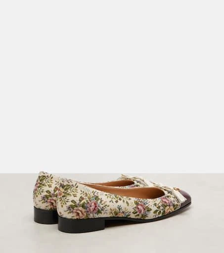 Valentino Valet du Roi floral jacquard ballet flats 2