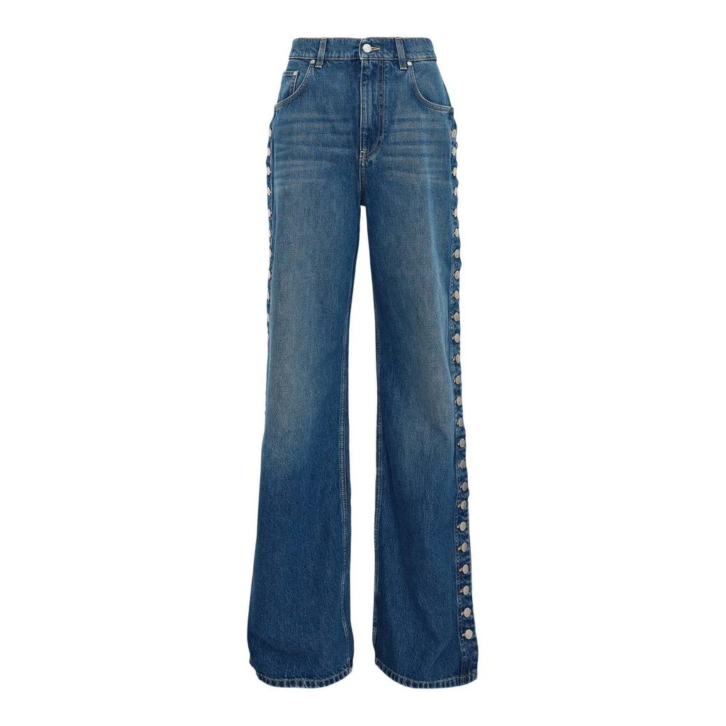 Stella McCartney Stella McCartney Popper-Studded Straight-Leg Jeans 1