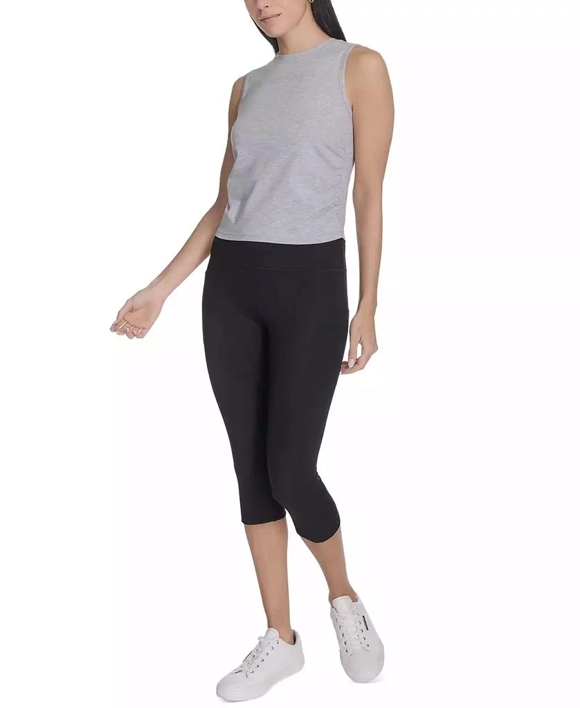 Calvin Klein Women's Ruched Crewneck Logo Tank Top 3