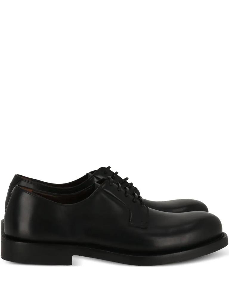 Salvatore Ferragamo Ferragamo Leather Derby Shoes in Black 020724752324