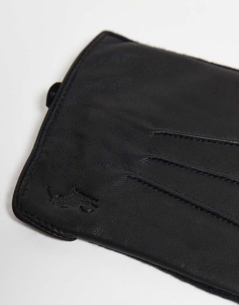 Ralph Lauren Polo Ralph Lauren hybrid leather gloves in black