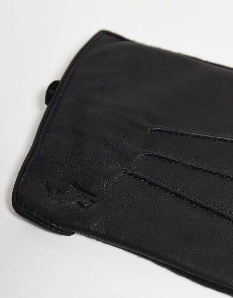 Ralph Lauren Polo Ralph Lauren hybrid leather gloves in black 2