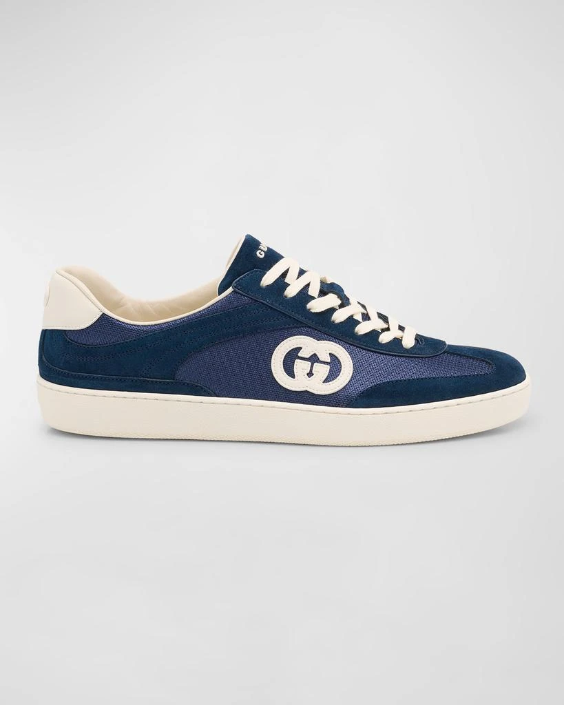 Gucci Men's G75 Canvas and Suede T-Toe Low-Top Sneakers 1
