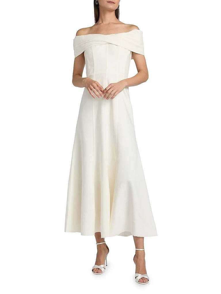 knee length dresses for ladies Fine Poplin Twist Front Maxi Dress in White - XL - Shop Stateside Dresses main image 0
