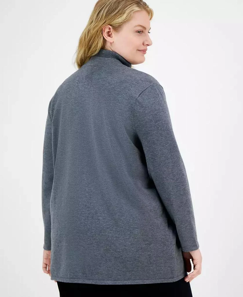 Anne Klein Plus Size Malibu Open-Front Cardigan Sweater 2
