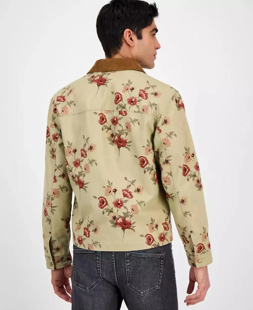 Sun + Stone Men's Sean Long Sleeve Corduroy-Collar Zip-Front Floral Jacket, Exclusively at Macy's 4
