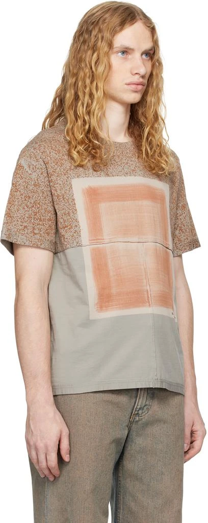 Eckhaus Latta Taupe & Orange Lapped T-shirt 2