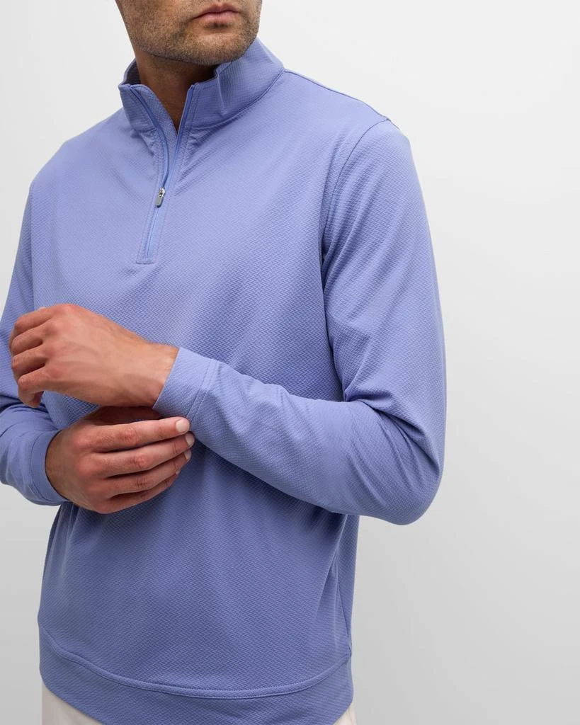 Peter Millar Men's Perth Crosshatch Quarter-Zip Performance Top 7