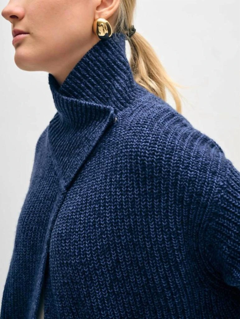 White + Warren Cotton Cashmere Blend Coatigan In Blue Marl 2
