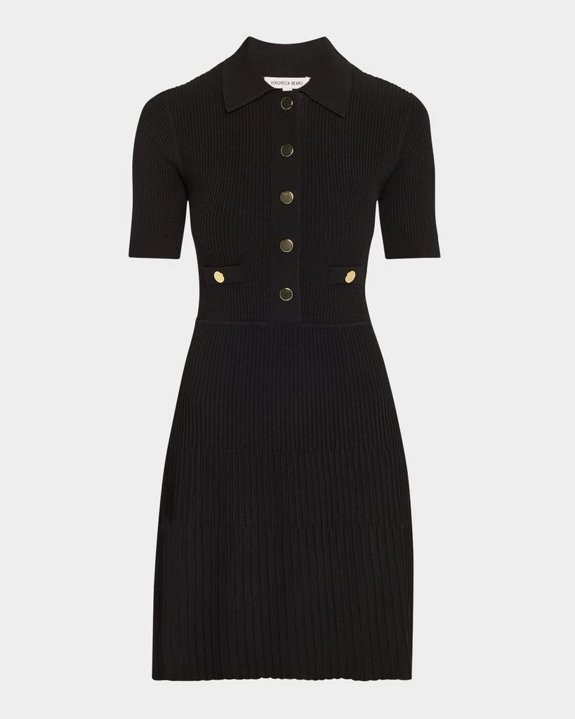 VERONICA BEARD Lauper Short-Sleeve Ribbed Mini Dress 1