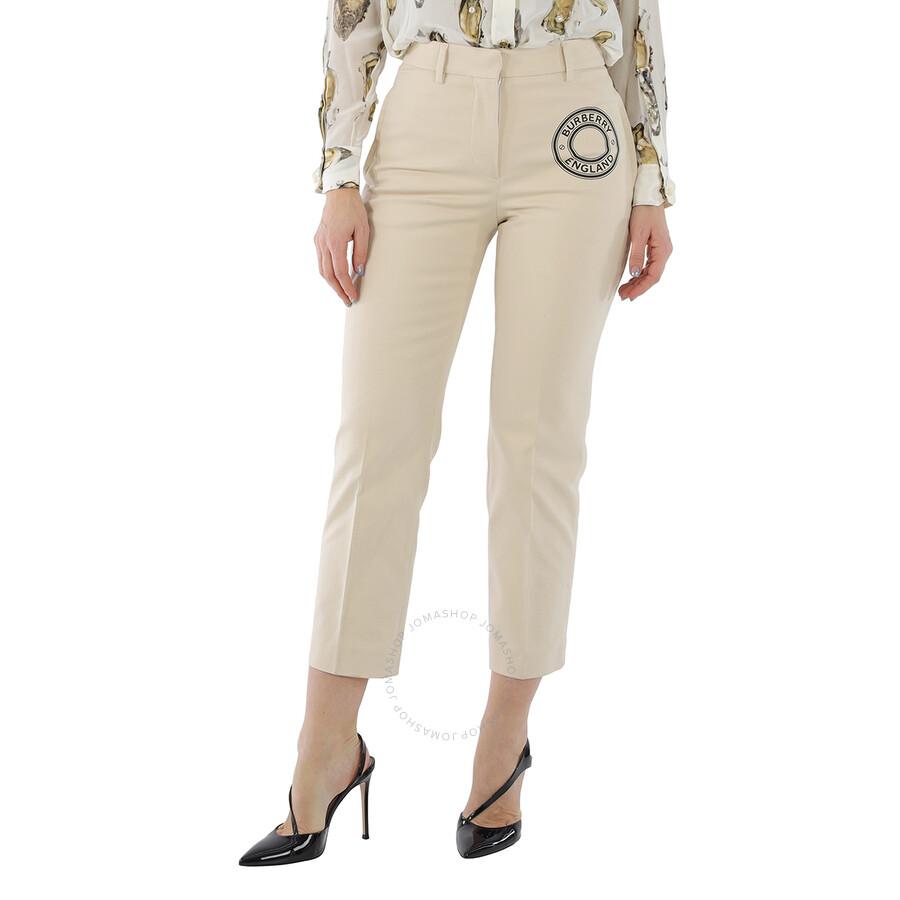 Burberry Cotton-stretch Logo Graphic Tailored Trousers