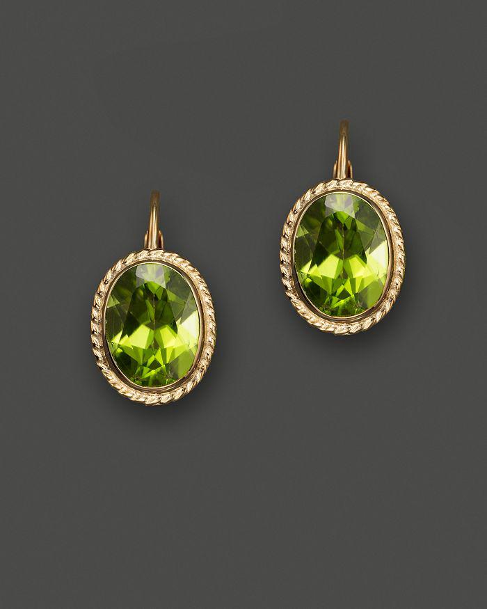Bloomingdale
s 14K Yellow Gold Bezel Set Medium Drop Earrings with Peridot