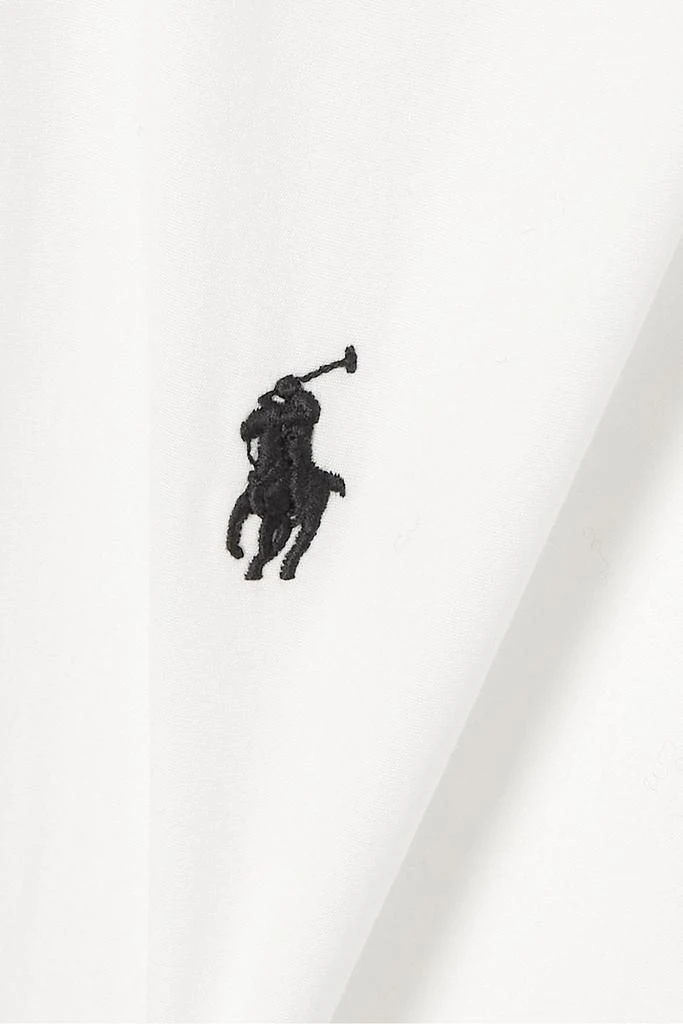 Ralph Lauren Embroidered belted cotton-poplin mini shirt dress 4
