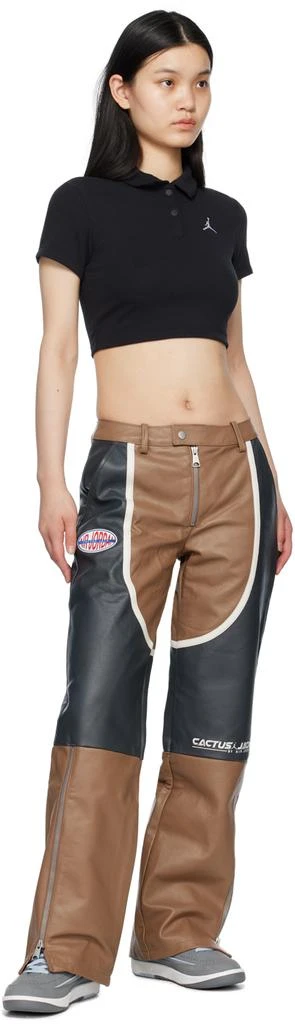 Jordan Brown & Black Travis Scott Edition Leather Pants 4